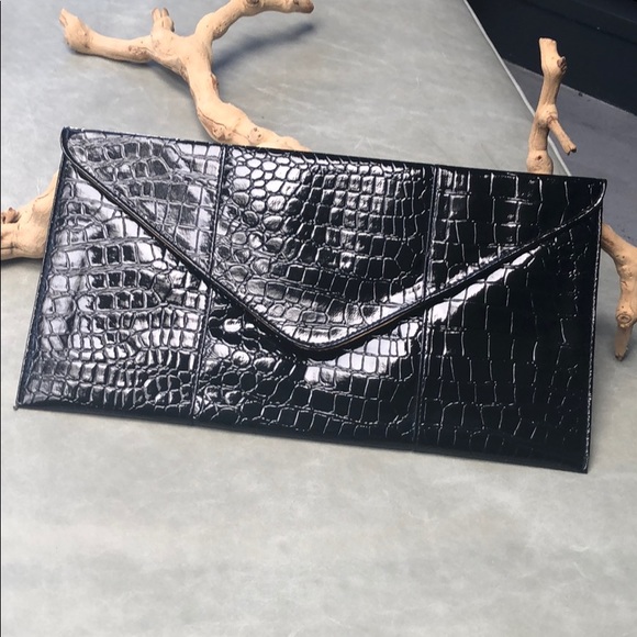 Rachel Zoe Handbags - Black embossed clutch bag